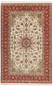  Isfahan Silk Warp Rug 153X237 Authentic
 Oriental Handwoven Brown/Light Brown/Beige (Wool/Silk, Persia/Iran)
