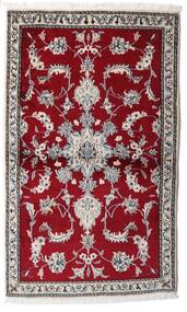  Nain Rug 86X145 Authentic
 Oriental Handknotted Dark Red/Light Grey (Wool, Persia/Iran)