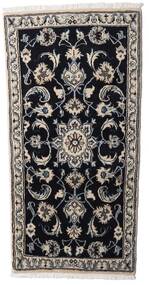  Nain Rug 70X135 Authentic
 Oriental Handknotted Black/Light Grey (Wool, Persia/Iran)