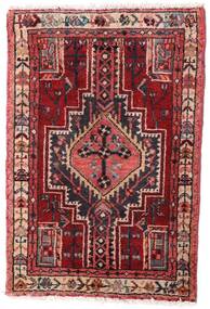 Hamadan Rug 59X88 Authentic
 Oriental Handknotted Dark Red/Dark Brown (Wool, Persia/Iran)