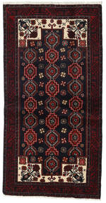  Baluch Rug 105X204 Authentic
 Oriental Handknotted Black/Dark Red (Wool, Persia/Iran)