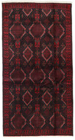  Baluch Rug 98X188 Authentic
 Oriental Handknotted Black/Dark Red (Wool, Persia/Iran)