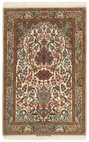  Isfahan Silk Warp Rug 102X161 Authentic Oriental Handwoven Light Brown/Brown (Wool/Silk, Persia/Iran)