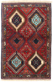  Yalameh Rug 84X130 Authentic
 Oriental Handknotted Dark Red/Dark Brown (Wool, Persia/Iran)
