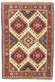  Yalameh Rug 85X126 Authentic
 Oriental Handknotted Dark Red/Beige (Wool, Persia/Iran)