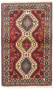  Yalameh Rug 83X138 Authentic
 Oriental Handknotted Dark Red/Dark Brown (Wool, Persia/Iran)