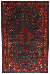  Nahavand Rug 156X245 Authentic
 Oriental Handknotted Dark Red/Black (Wool, Persia/Iran)