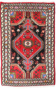  Hamadan Rug 63X97 Authentic
 Oriental Handknotted Crimson Red/Black (Wool, Persia/Iran)