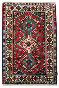  Yalameh Rug 85X127 Authentic Oriental Handknotted Dark Red/Black (Wool, Persia/Iran)