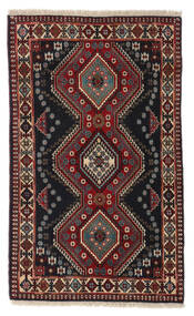  Yalameh Rug 80X133 Authentic
 Oriental Handknotted Black/Dark Red (Wool, Persia/Iran)