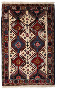  Yalameh Rug 83X127 Authentic
 Oriental Handknotted Dark Red/Light Brown (Wool, Persia/Iran)