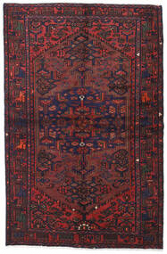  Hamadan Rug 130X200 Authentic
 Oriental Handknotted Dark Red/Black (Wool, Persia/Iran)