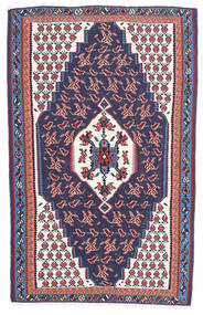 Kilim Senneh Fine Rug 110X165 Authentic
 Oriental Handwoven Red/Dark Blue (Wool, )