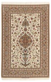  Isfahan Silk Warp Rug 130X200 Authentic
 Oriental Handknotted Brown/Beige (Wool/Silk, Persia/Iran)