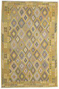  Kilim Afghan Old Style Rug 198X306 Authentic
 Oriental Handwoven Olive Green/Yellow (Wool, Afghanistan)
