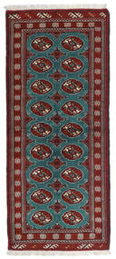  Turkaman Rug 83X192 Authentic
 Oriental Handknotted Runner
 Dark Red/Dark Turquoise 
 (Wool, Persia/Iran)
