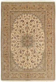  Isfahan Silk Warp Rug 208X306 Authentic
 Oriental Handknotted Light Brown/Beige (Wool/Silk, Persia/Iran)