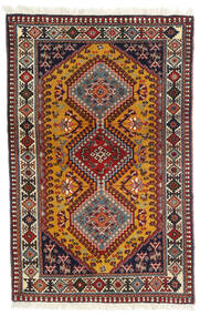  Yalameh Rug 81X126 Authentic
 Oriental Handknotted Dark Red/Dark Brown (Wool, Persia/Iran)