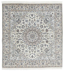  Nain 9La Rug 190X202 Authentic
 Oriental Handknotted Square Light Grey/White/Creme (Wool/Silk, Persia/Iran)