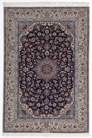  Isfahan Silk Warp Rug 160X235 Authentic
 Oriental Handknotted Light Grey/Dark Purple (Wool/Silk, Persia/Iran)