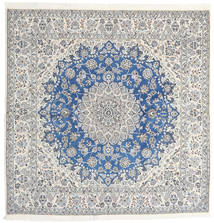  Nain 9La Rug 248X250 Authentic
 Oriental Handknotted Square Light Grey/Beige (Wool/Silk, Persia/Iran)