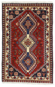  Yalameh Rug 62X94 Persian Wool Brown/Dark Pink Small 