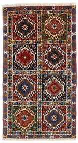 Yalameh Rug 60X105 Authentic Oriental Handknotted Dark Red/Black (Wool, Persia/Iran)