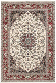  Isfahan Silk Warp Rug 250X360 Authentic
 Oriental Handknotted Light Grey/Beige Large (Wool/Silk, Persia/Iran)