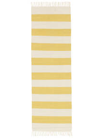 Cotton Stripe 80X250 Small Yellow Striped Runner Cotton Rug Rug 