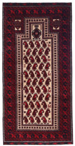  Baluch Rug 98X209 Authentic
 Oriental Handknotted Dark Red (Wool, Persia/Iran)