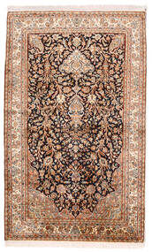  Kashmir Pure Silk Rug 96X156 Authentic
 Oriental Handknotted Dark Brown/Yellow (Silk, India)