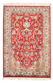  Kashmir Pure Silk Rug 64X96 Authentic
 Oriental Handknotted Dark Red/Crimson Red (Silk, India)