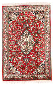  Kashmir Pure Silk Rug 63X97 Authentic
 Oriental Handknotted Beige/Rust Red (Silk, India)
