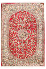  Kashmir Pure Silk Rug 126X186 Authentic
 Oriental Handknotted Rust Red/Beige (Silk, India)