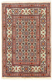  Moud Rug 60X90 Authentic
 Oriental Handknotted Beige/Dark Brown/Dark Red (Wool/Silk, Persia/Iran)