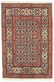  Moud Rug 60X90 Authentic
 Oriental Handknotted Dark Red/Dark Brown (Wool/Silk, Persia/Iran)