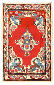  Sarouk Rug 71X111 Authentic
 Oriental Handknotted Beige/Rust Red (Wool, Persia/Iran)