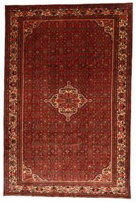  Hosseinabad Rug 202X306 Authentic
 Oriental Handknotted Dark Brown/Dark Red (Wool, Persia/Iran)