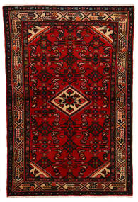  Hosseinabad Rug 100X154 Authentic
 Oriental Handknotted Dark Red/Rust Red (Wool, Persia/Iran)