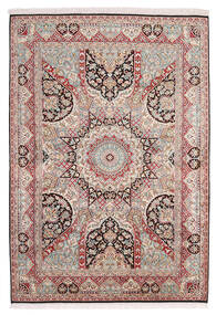  Kashmir Pure Silk Rug 130X189 Authentic
 Oriental Handknotted Light Brown/Light Pink (Silk, India)