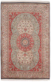  Kashmir Pure Silk Rug 122X189 Authentic
 Oriental Handknotted Dark Red/Light Grey (Silk, India)