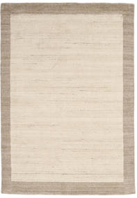 Handloom Frame 160X230 Natural White/Beige Plain (Single Colored) Wool Rug 