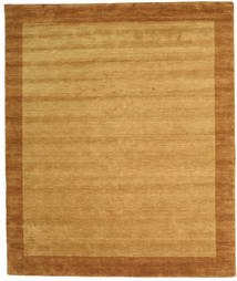 Handloom Frame 250X300 Large Gold Plain (Single Colored) Wool Rug 