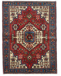  Nahavand Rug 140X188 Authentic
 Oriental Handknotted Dark Red/Dark Blue (Wool, Persia/Iran)
