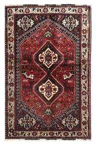  Shiraz Rug 135X208 Authentic
 Oriental Handknotted Dark Red/Black (Wool, Persia/Iran)