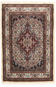  Moud Rug 60X89 Authentic
 Oriental Handknotted Dark Brown/Beige (Wool/Silk, Persia/Iran)