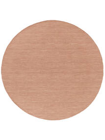  Ø 200 Plain (Single Colored) Kilim Loom Rug - Terracotta 