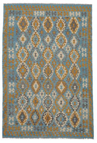  Kilim Afghan Old Style Rug 201X301 Authentic
 Oriental Handwoven Dark Turquoise 
/Dark Brown (Wool, Afghanistan)