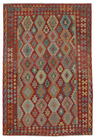  Kilim Afghan Old Style Rug 205X299 Authentic
 Oriental Handwoven Dark Brown/Dark Red (Wool, Afghanistan)