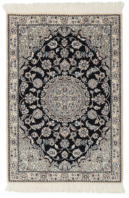  Nain 9La Rug 79X114 Authentic
 Oriental Handknotted Dark Grey/Black (Wool/Silk, Persia/Iran)